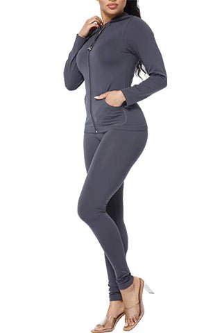 DODO Basic Seamless Hoodie Zip Up Set - Beauty Exchange Beauty Supply