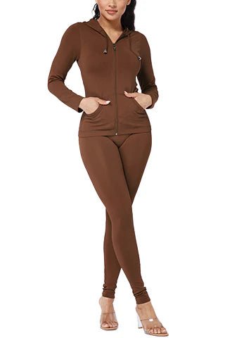 DODO Basic Seamless Hoodie Zip Up Set - Beauty Exchange Beauty Supply