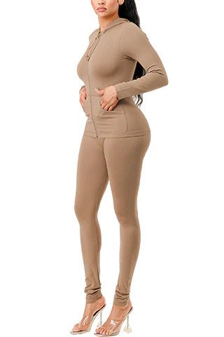DODO Basic Seamless Hoodie Zip Up Set - Beauty Exchange Beauty Supply