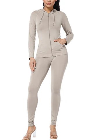 DODO Basic Seamless Hoodie Zip Up Set - Beauty Exchange Beauty Supply