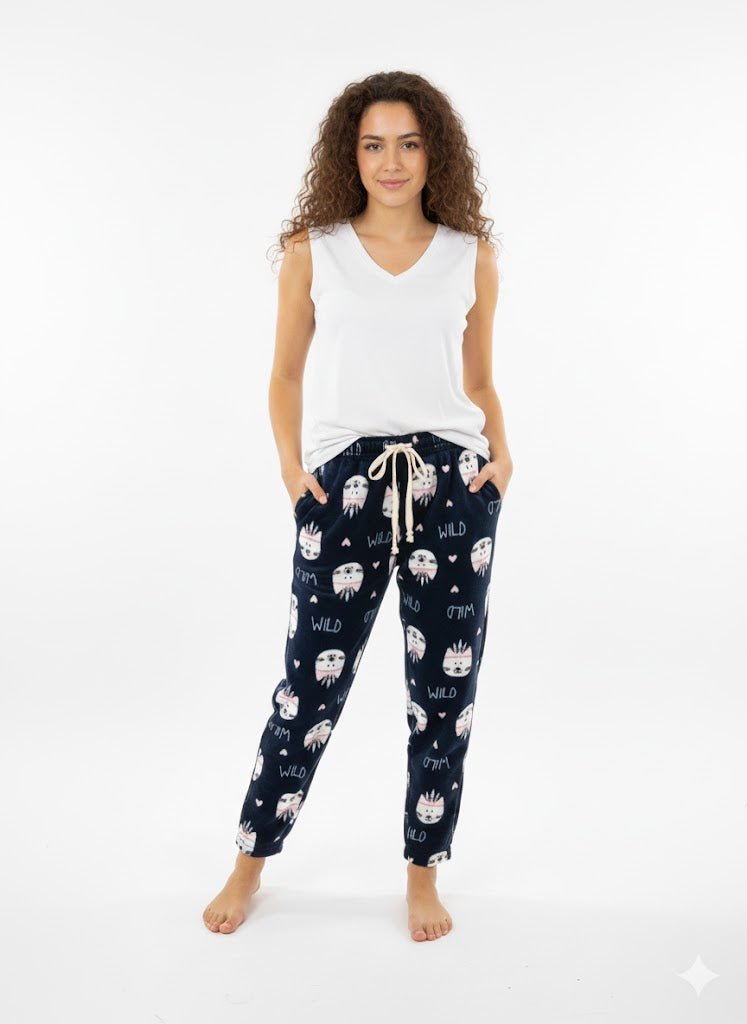 DODO Fleece Printed Pajama Pants - Beauty Exchange Beauty Supply