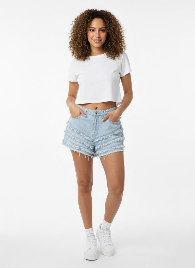 Dodo High Rise Layer Fringe Shorts - Beauty Exchange Beauty Supply