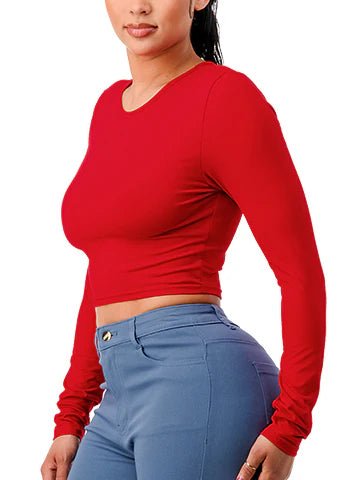 DODO Long Sleeve Crop T-Shirt - Beauty Exchange Beauty Supply