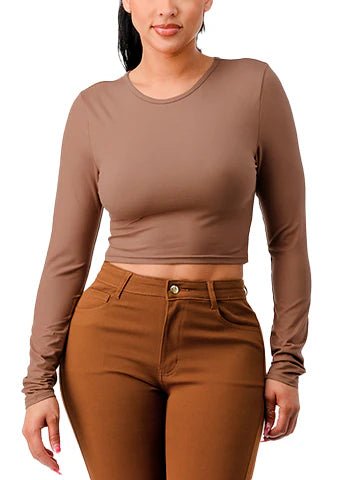 DODO Long Sleeve Crop T-Shirt - Beauty Exchange Beauty Supply