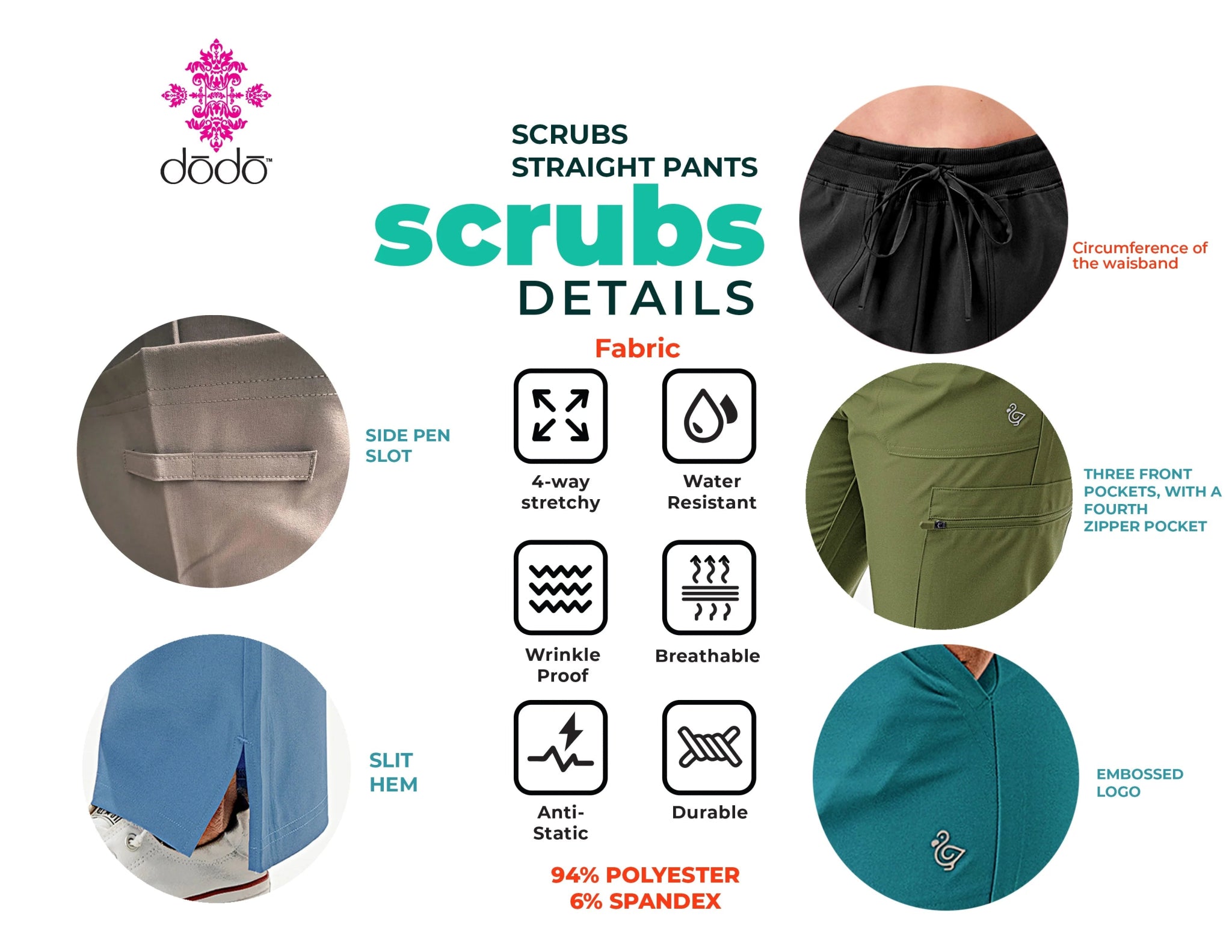 DODO Scrubs Straight Pants - Beauty Exchange Beauty Supply