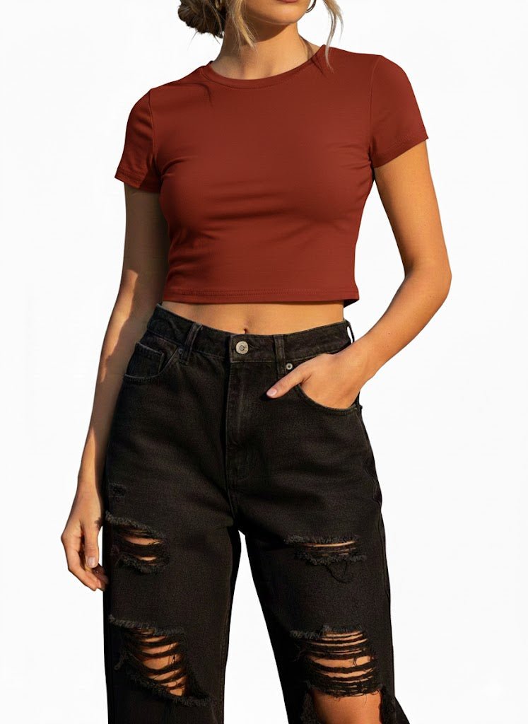 Dodo Short Sleeve Crop T-shirt - Beauty Exchange Beauty Supply