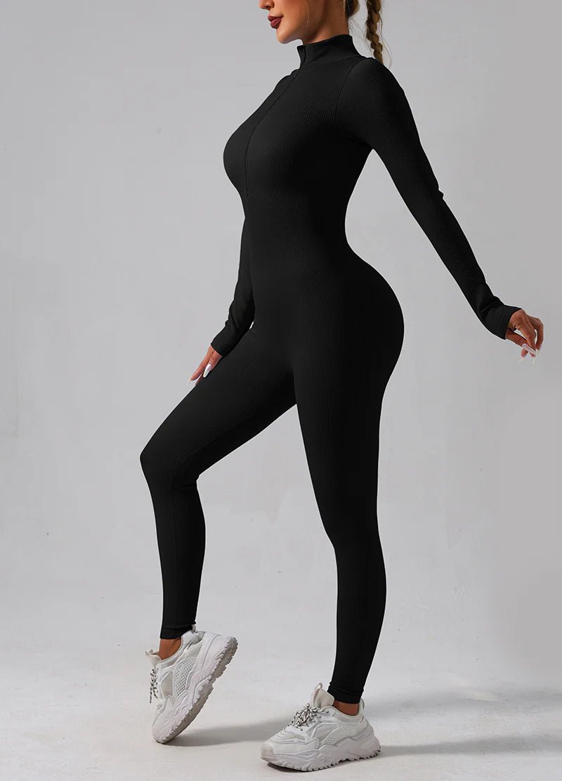 Dodo Tummy Control Half Zip - Up Jumpsuit - Beauty Exchange Beauty Supply