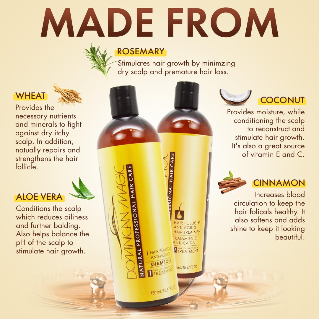 Dominican Magic Hair Follicle – Anti - Aging Shampoo & Conditioner – 15.87 oz - Beauty Exchange Beauty Supply