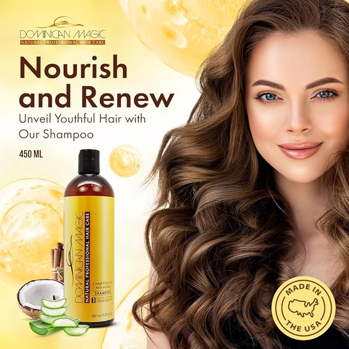 Dominican Magic Hair Follicle Anti - Aging Shampoo – Strengthening & Growth - Boosting Formula with Rosemary (15.87oz) - Beauty Exchange Beauty Supply