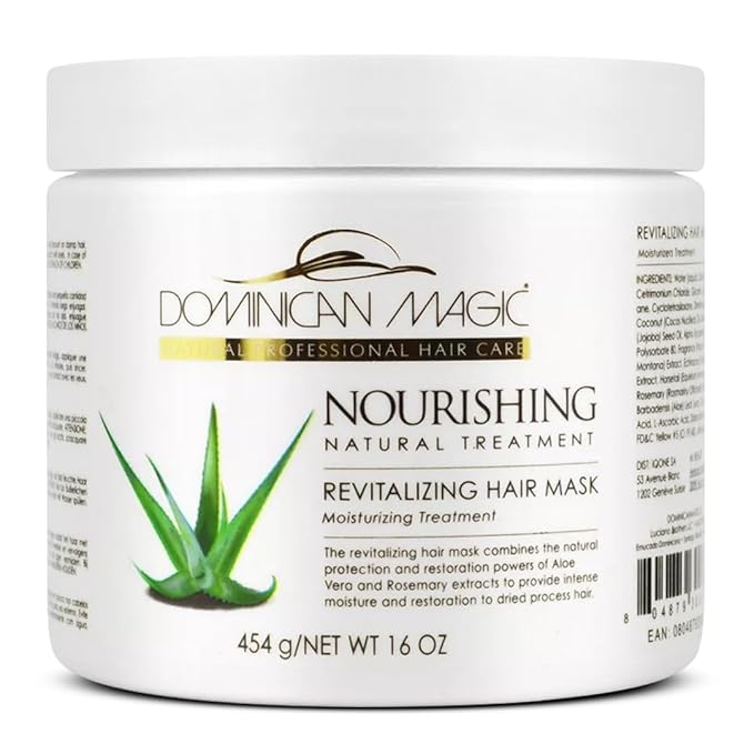 DOMINICAN MAGIC Nourishing Revitalizing Hair Mask with Aloe Vera – Deep Repair & Hydration for Dry, Damaged Hair (16oz) - Beauty Exchange Beauty Supply
