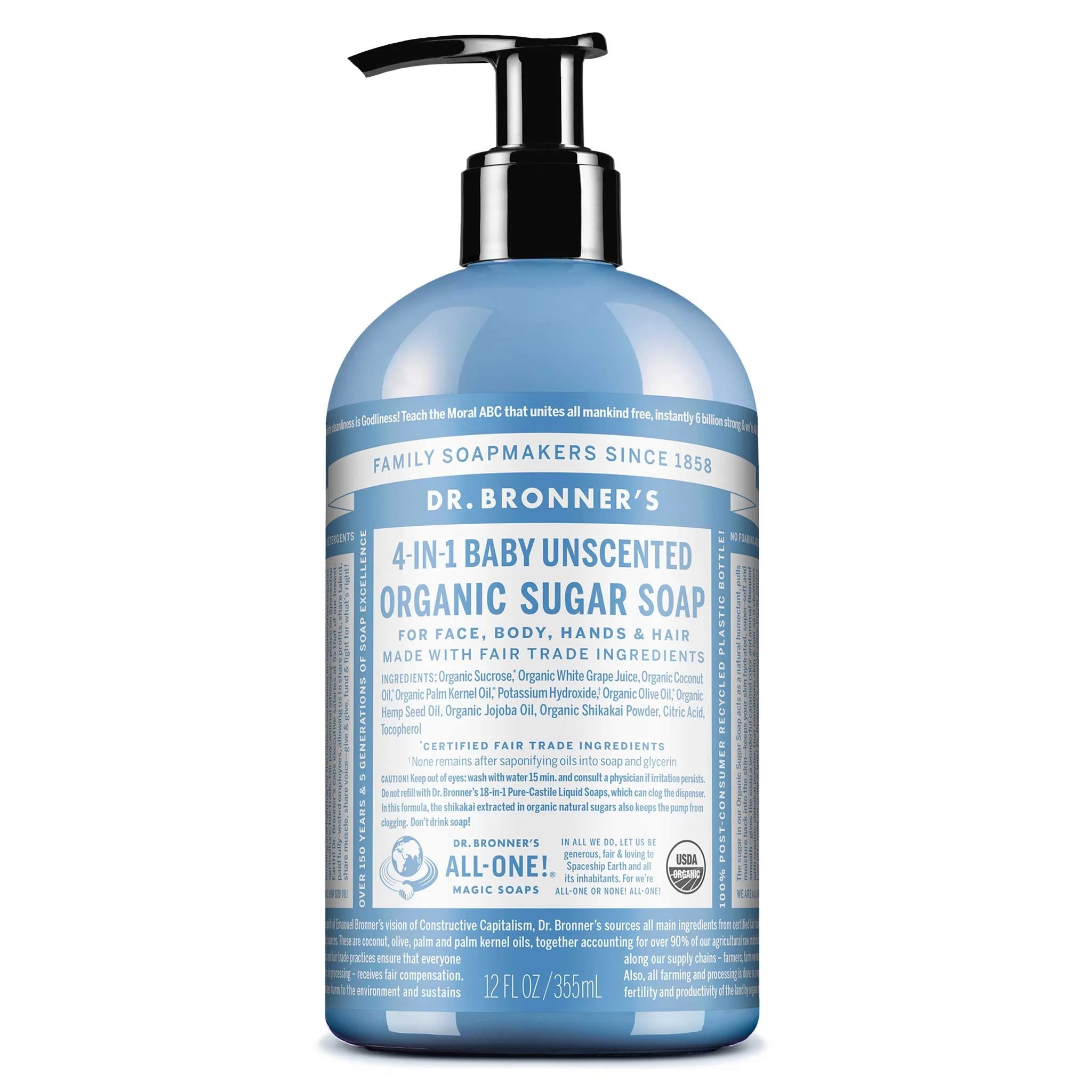 Dr. Bronner’s Organic Sugar Soap – 12 oz - Beauty Exchange Beauty Supply