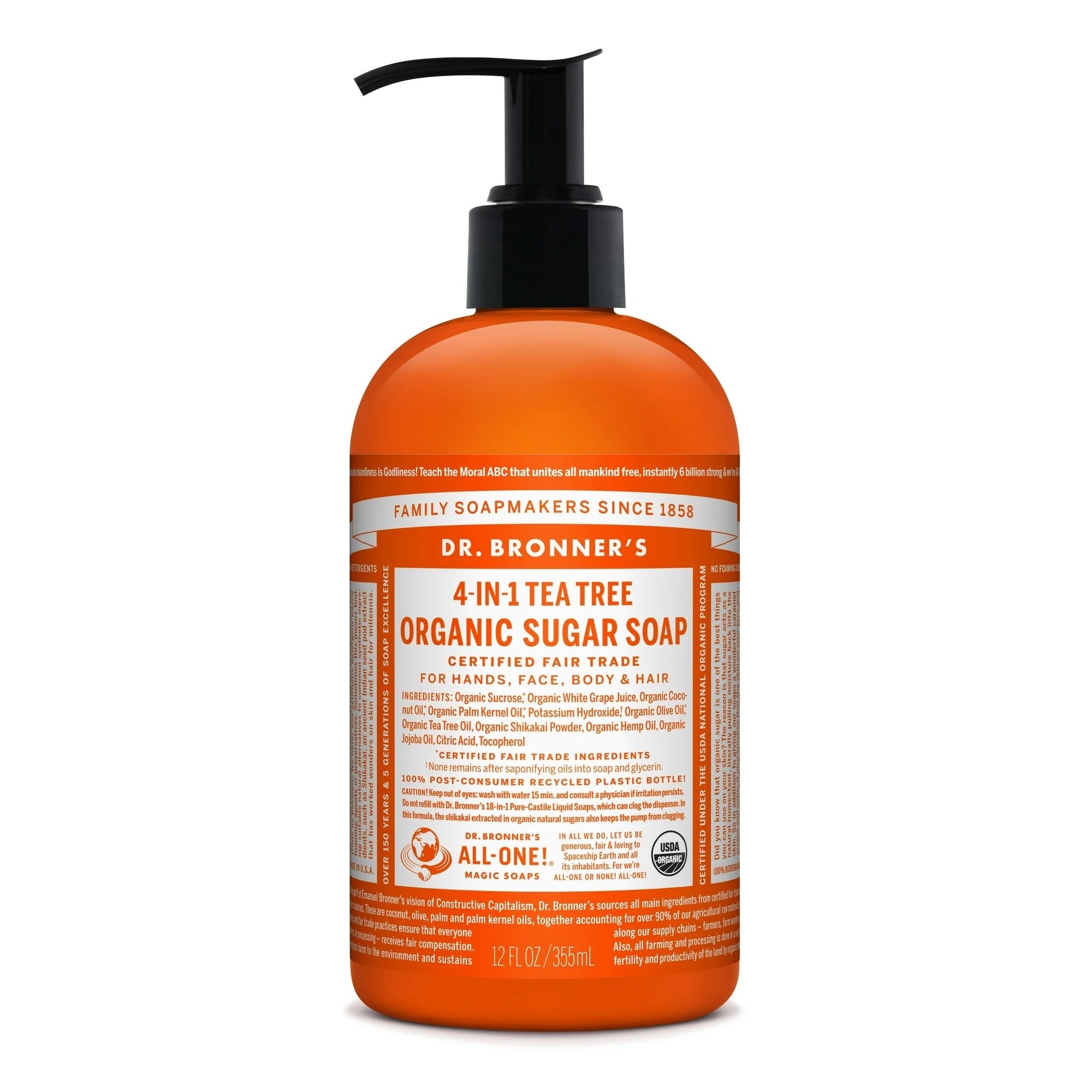 Dr. Bronner’s Organic Sugar Soap – 12 oz - Beauty Exchange Beauty Supply
