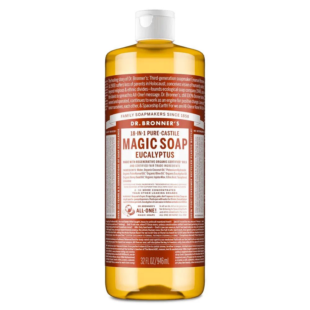 Dr. Bronner’s Pure - Castile Liquid Soap – Peppermint, Lavender, Tea Tree, Eucalyptus, Hemp Almond, Baby Unscented, Hemp Rose & Hemp Citrus – 18 - in - 1 Uses – 16 oz Variety Pack (8 - Variants) - Beauty Exchange Beauty Supply
