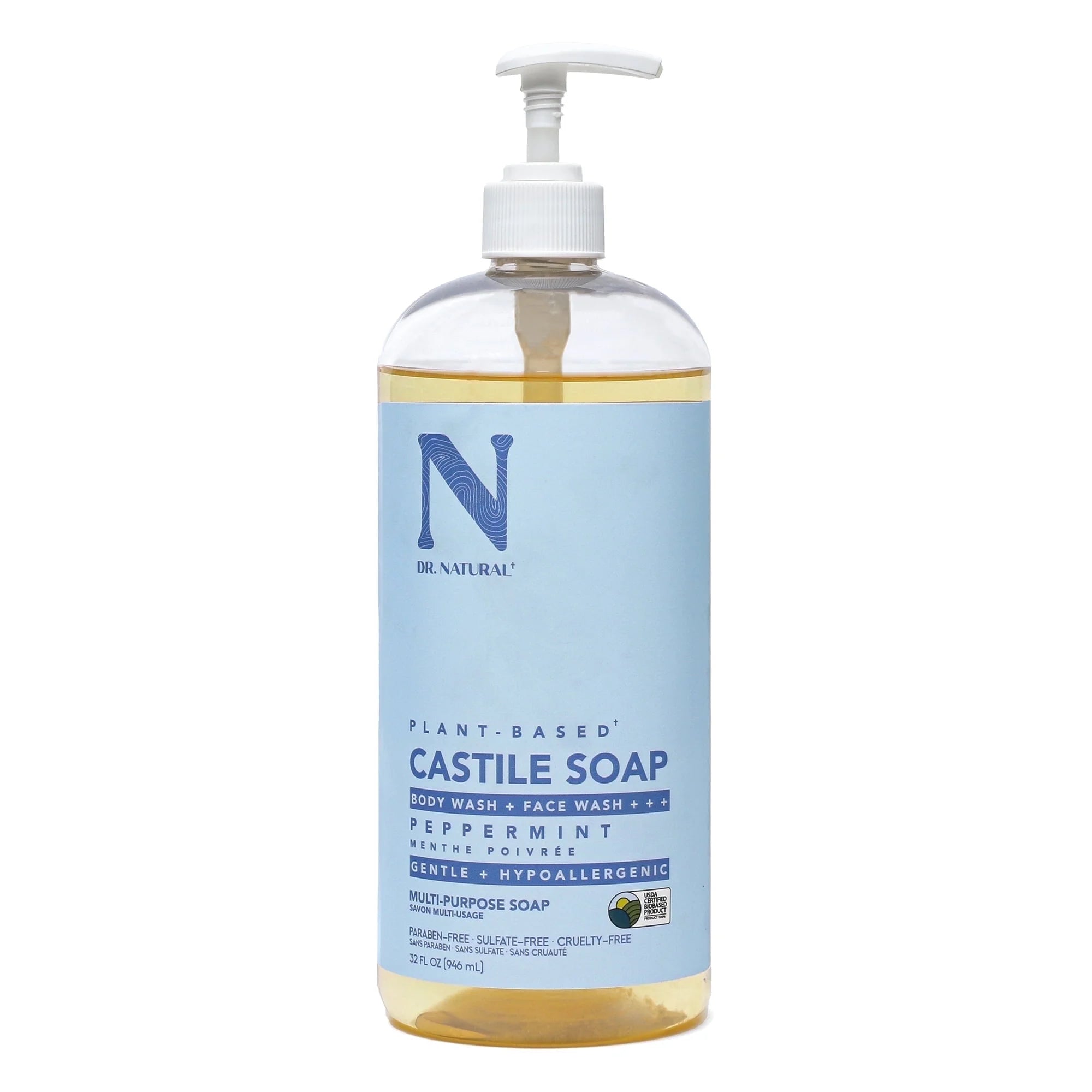 Dr. Natural Castile Soap – Peppermint / Lavender – 32 oz - Beauty Exchange Beauty Supply