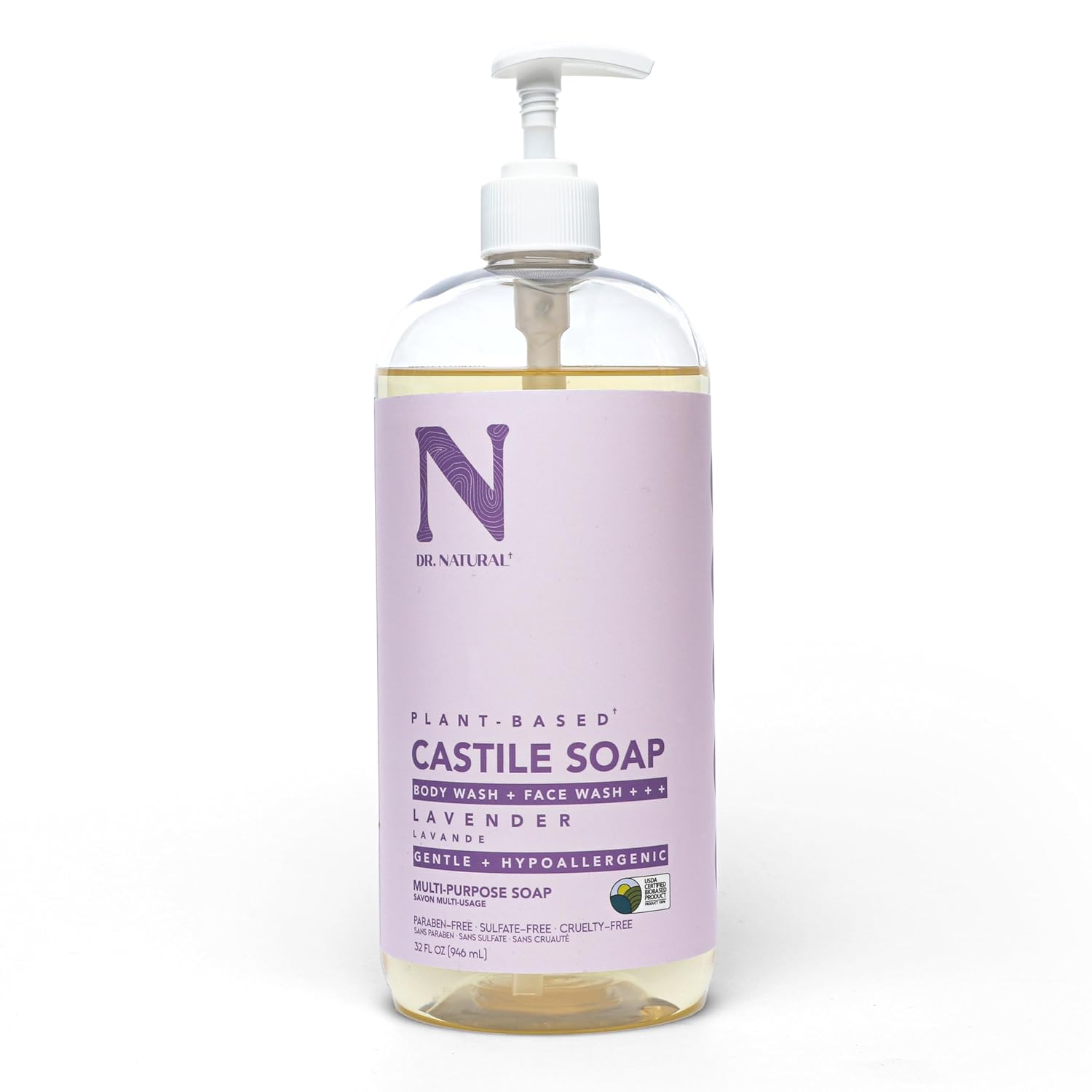 Dr. Natural Castile Soap – Peppermint / Lavender – 32 oz - Beauty Exchange Beauty Supply
