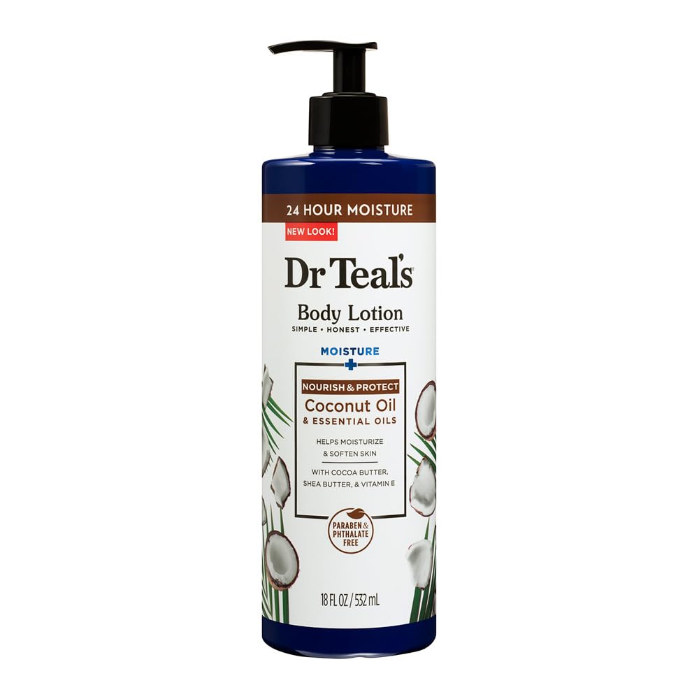 Dr Teal’s Body Lotion – 24 - Hour Moisture – 3 Variants - (Lavender, Coconut Oil, Eucalyptus & Spearmint) – 18 fl oz - Beauty Exchange Beauty Supply