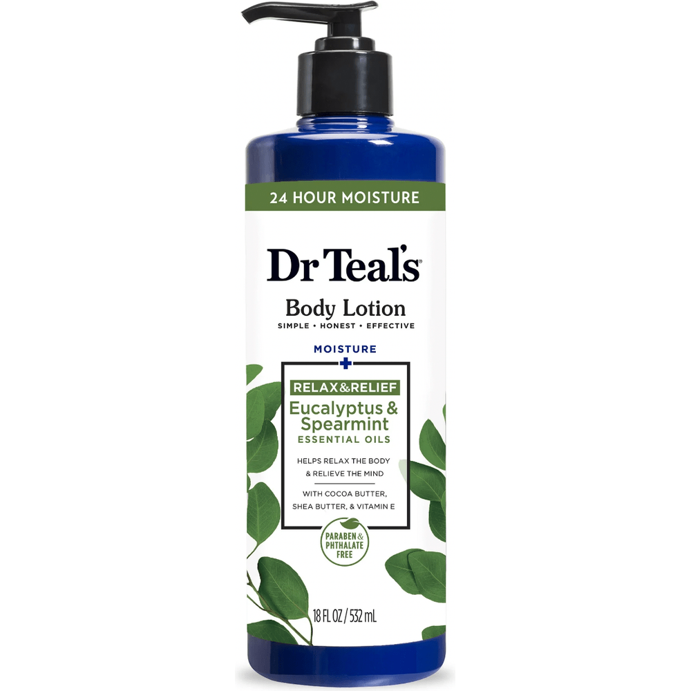 Dr Teal’s Body Lotion – 24 - Hour Moisture – 3 Variants - (Lavender, Coconut Oil, Eucalyptus & Spearmint) – 18 fl oz - Beauty Exchange Beauty Supply