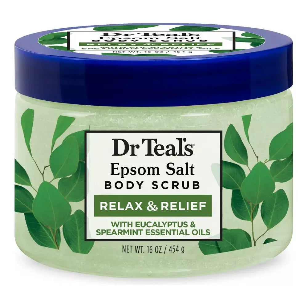 Dr Teal’s Body Scrub with Pure Epsom Salt – Lavender, Eucalyptus & Spearmint, Pink Himalayan – 16 oz - Beauty Exchange Beauty Supply