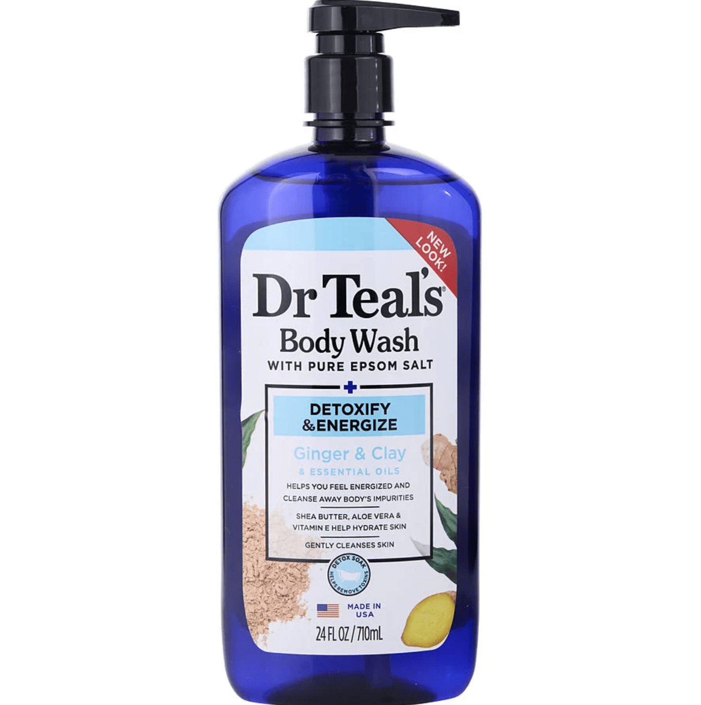 Dr. Teal's Detox & Energize with Ginger & Clay Body Wash – 24oz - Beauty Exchange Beauty Supply