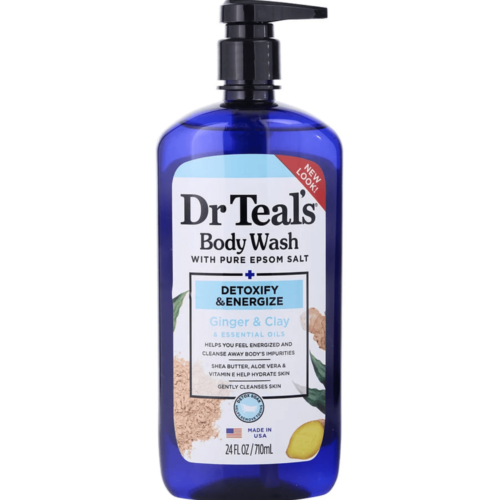 Dr. Teal's Detox & Energize with Ginger & Clay Body Wash – 24oz - Beauty Exchange Beauty Supply