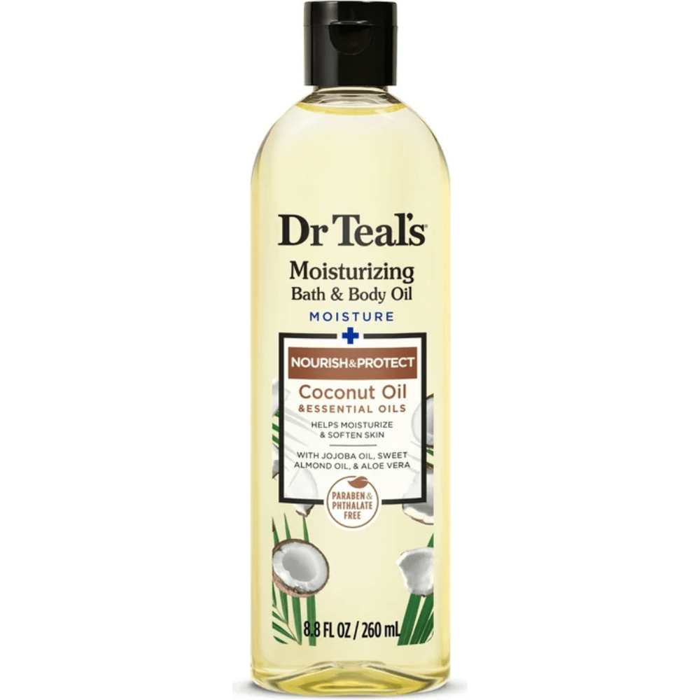 Dr Teal’s Moisturizing Bath & Body Oil – 2 Variants Lavender & Coconut Oil – Nourish & Protect – 8.8 fl oz - Beauty Exchange Beauty Supply