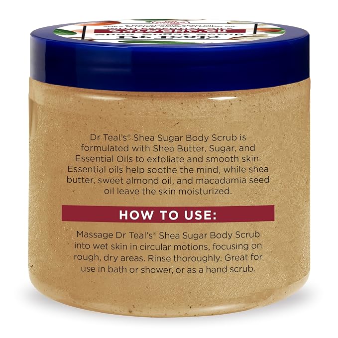 Dr. Teal's Shea Sugar Scrub – Shea Butter & Almond Oil 19 oz - Beauty Exchange Beauty Supply