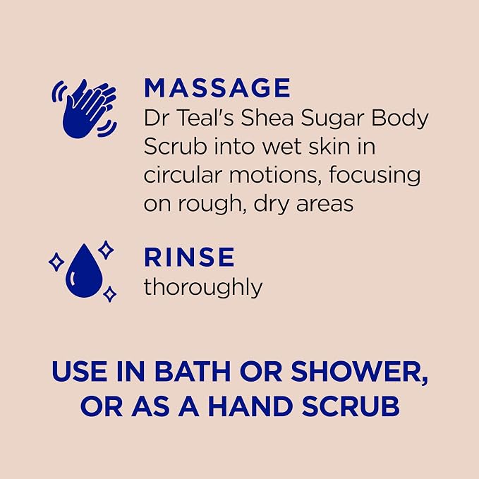 Dr. Teal's Shea Sugar Scrub – Shea Butter & Almond Oil 19 oz - Beauty Exchange Beauty Supply