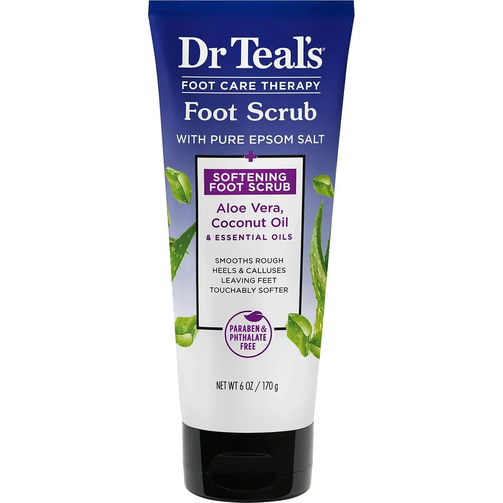 Dr Teal’s Softening Foot Scrub with Pure Epsom Salt, Aloe & Coconut Oil – 6 oz - Beauty Exchange Beauty Supply