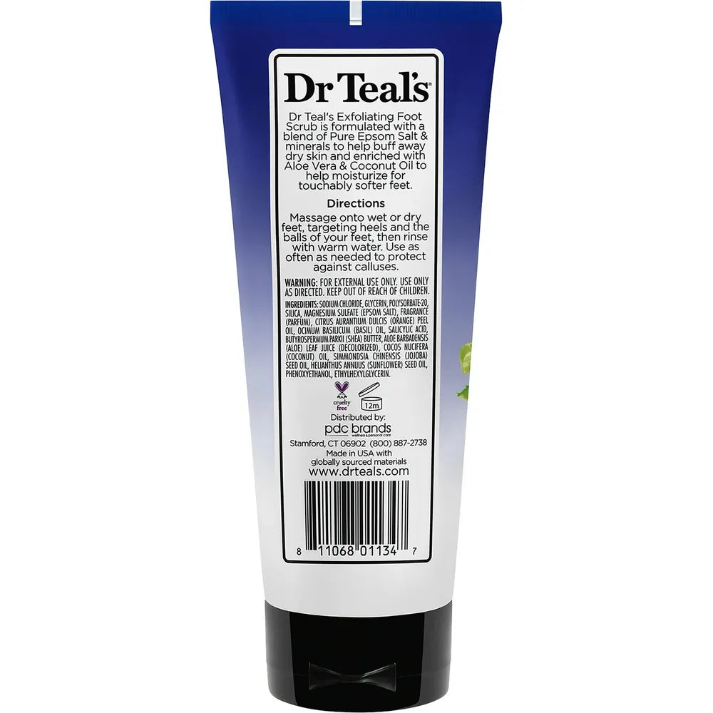 Dr Teal’s Softening Foot Scrub with Pure Epsom Salt, Aloe & Coconut Oil – 6 oz - Beauty Exchange Beauty Supply