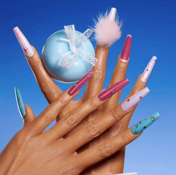 DRESUP Barbie Stardream Long Coffin Press-On Nails – 12 Pieces - Beauty Exchange Beauty Supply