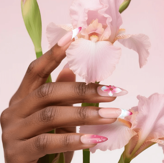 DRESUP Blooming Ballet Medium Almond Press-On Nails – 12 Pieces - Beauty Exchange Beauty Supply