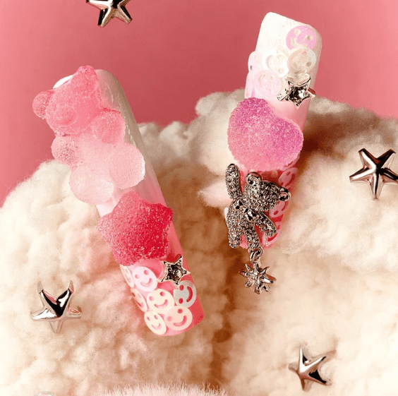 DRESUP Candy Bear Dream Long Pipe Press-On Nails – 12 Pieces - Beauty Exchange Beauty Supply
