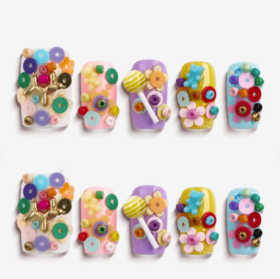 DRESUP Candy Land Short Square Press-On Nails – 12 Pieces - Beauty Exchange Beauty Supply