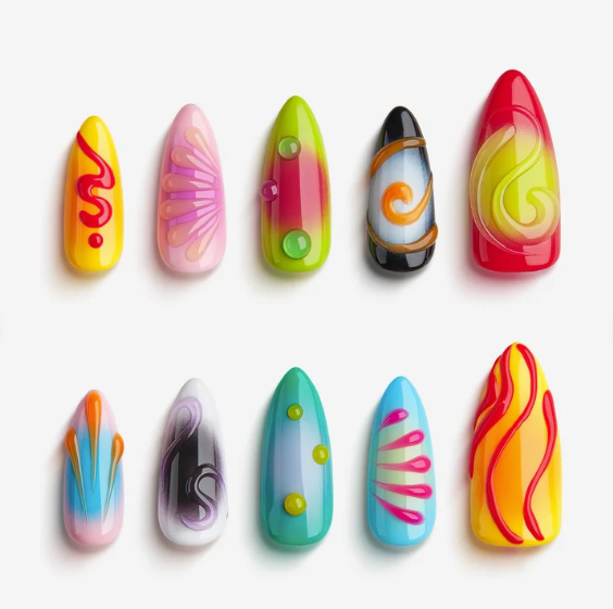 DRESUP Candy Pop Medium Almond Press-On Nails – 12 Pieces - Beauty Exchange Beauty Supply