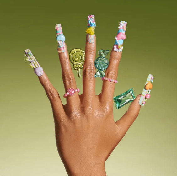 DRESUP Candy Sweetheart Long Pipe Press-On Nails – 12 Pieces - Beauty Exchange Beauty Supply