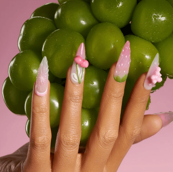 DRESUP Cherry Pop Fizz Medium Stiletto Press-On Nails – 12 Pieces - Beauty Exchange Beauty Supply