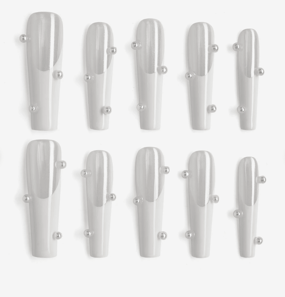 DRESUP Cloud Porcelain Drop Long Pipe Press-On Nails – 12 Pieces - Beauty Exchange Beauty Supply