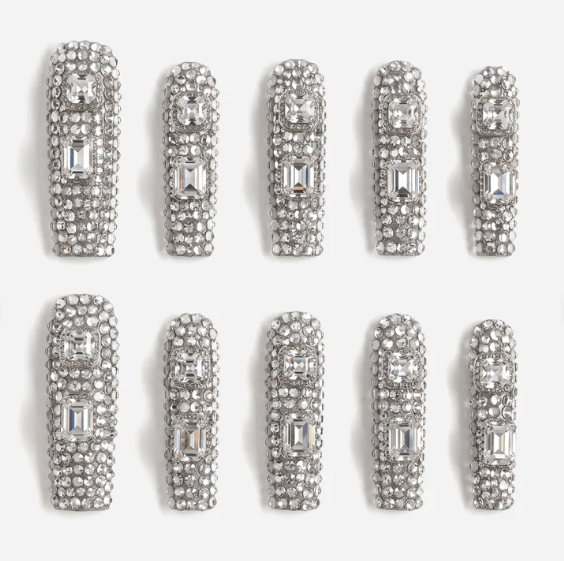 DRESUP Diamond River Night Long Coffin Press-On Nails – 12 Pieces - Beauty Exchange Beauty Supply