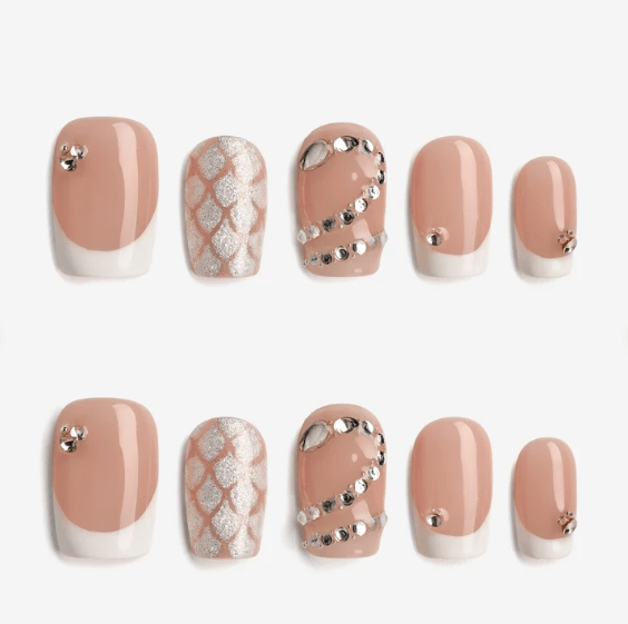 DRESUP Misty Blush Short Square Press-On Nails – 12 Pieces - Beauty Exchange Beauty Supply