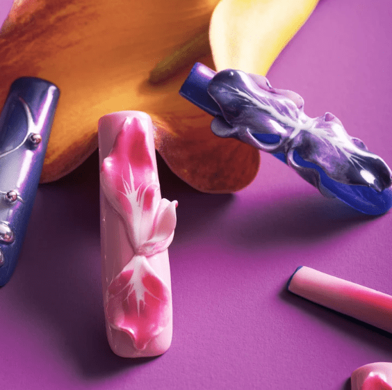 DRESUP Purple Butterfly Fantasy Long Pipe Press-On Nails – 12 Pieces - Beauty Exchange Beauty Supply