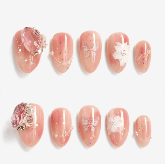 DRESUP Radiant Tides Short Almond Press-On Nails – 12 Pieces - Beauty Exchange Beauty Supply