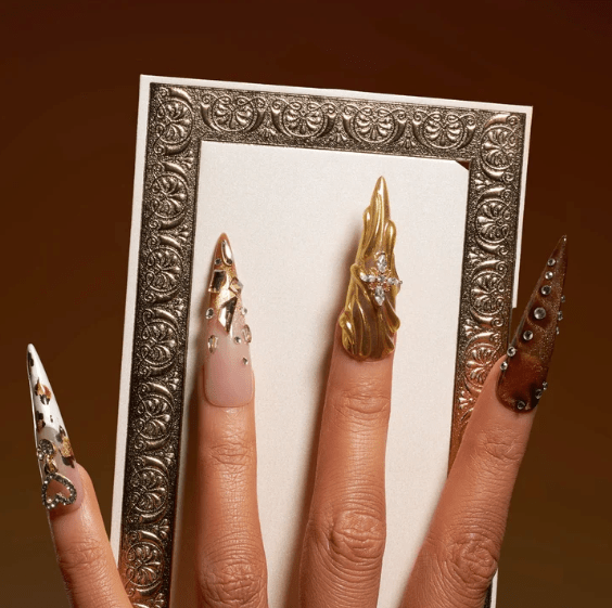 DRESUP Royal Garden Long Stiletto Press-On Nails – 12 Pieces - Beauty Exchange Beauty Supply