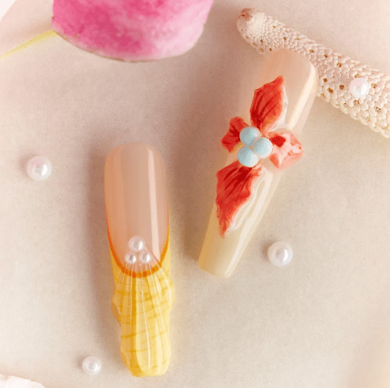 DRESUP Soft Flower Trace Long Coffin Press-On Nails – 12 Pieces - Beauty Exchange Beauty Supply