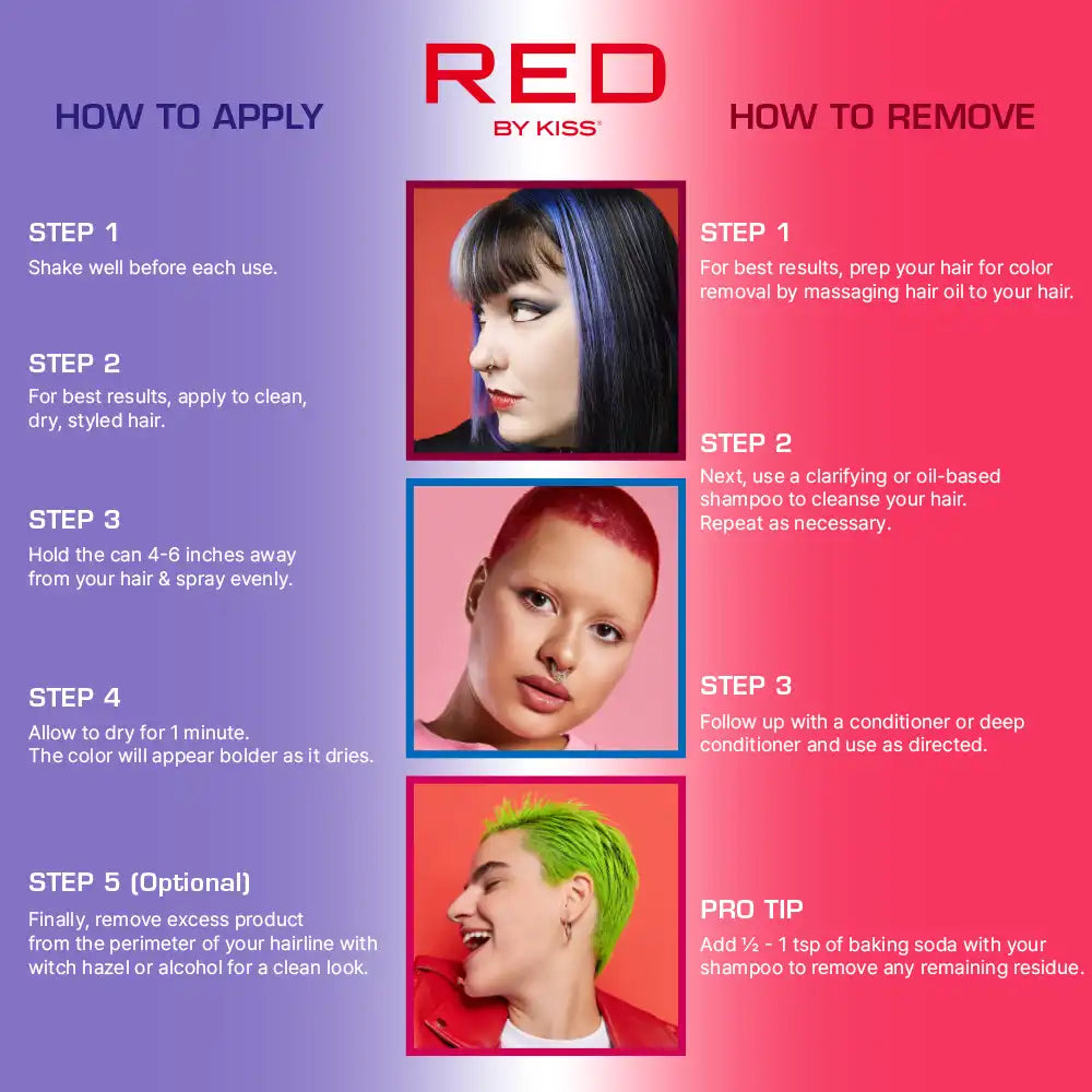 Red by Kiss Tintation Temporary Hair Color Spray – Vibrant Collection