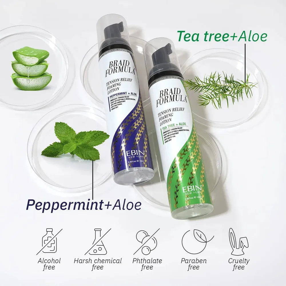 Ebin Braid Formula Tension Relief Foaming Lotion – 8.5 oz - Beauty Exchange Beauty Supply