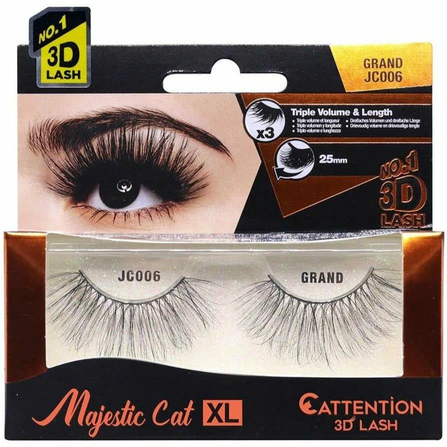 Ebin New York Cattention 3D 25mm Lashes – Majestic Cat Collection (06 Grand, 11 Royal) – Extra Bold Volume, Reusable, Cruelty - Free - Beauty Exchange Beauty Supply