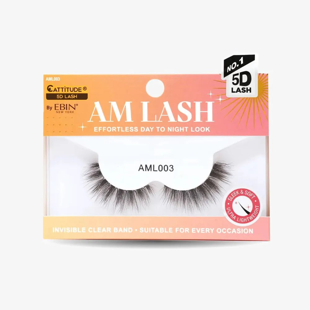 Ebin New York Cattitude 5D AM Lashes โ Styles 001โ006 | Soft Faux Mink, Wispy to Flare Styles | Lightweight & Reusable | Natural Everyday Glam - Beauty Exchange Beauty Supply