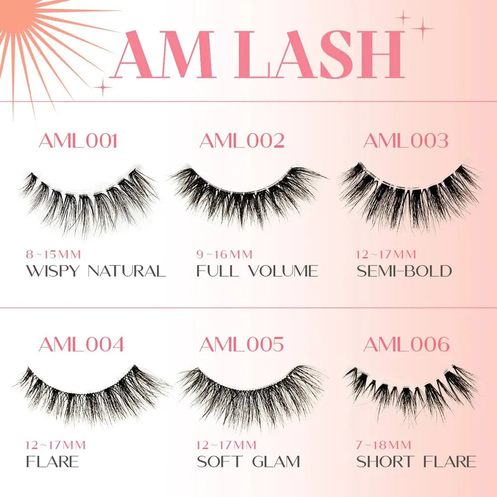 Ebin New York Cattitude 5D AM Lashes โ Styles 001โ006 | Soft Faux Mink, Wispy to Flare Styles | Lightweight & Reusable | Natural Everyday Glam - Beauty Exchange Beauty Supply