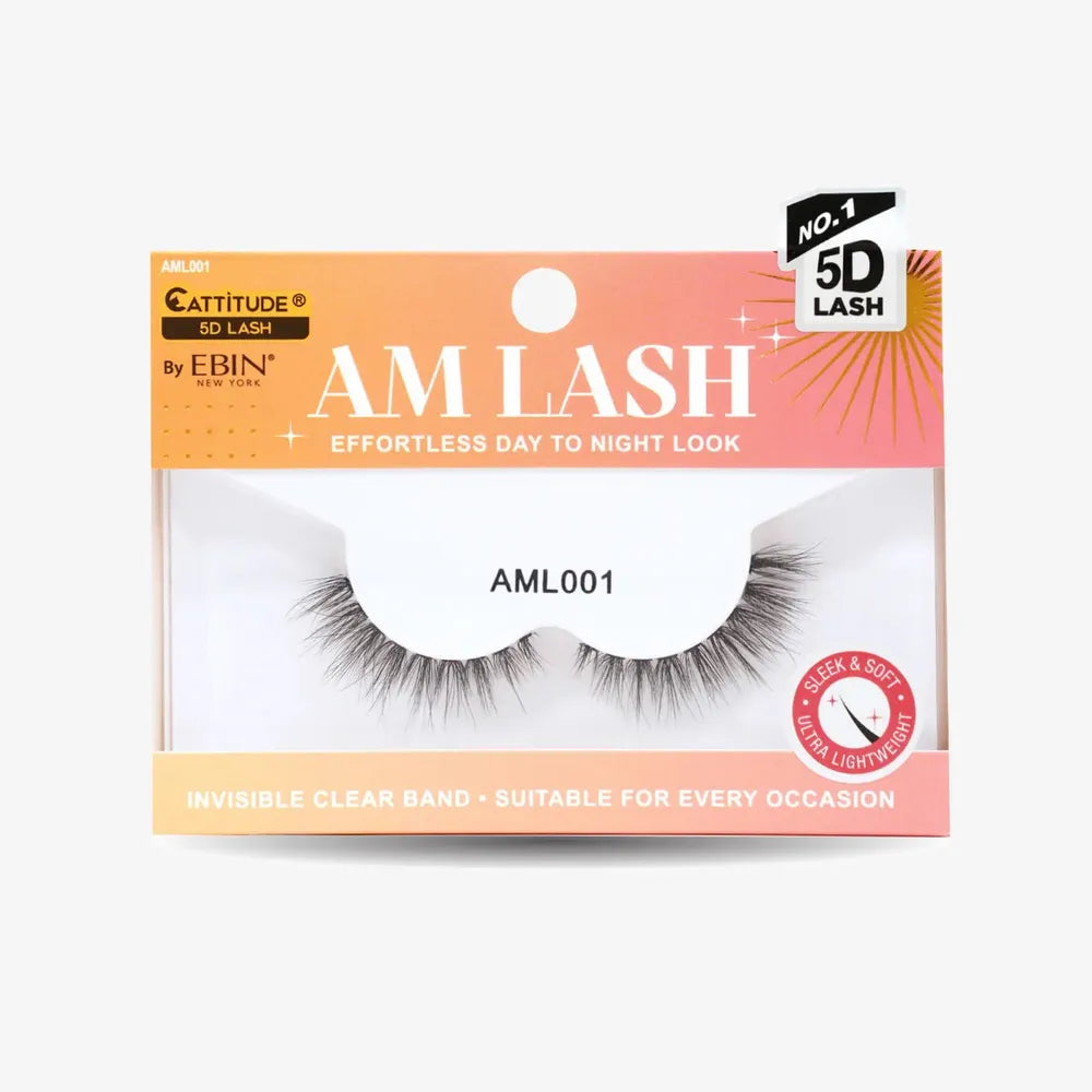Ebin New York Cattitude 5D AM Lashes โ Styles 001โ006 | Soft Faux Mink, Wispy to Flare Styles | Lightweight & Reusable | Natural Everyday Glam - Beauty Exchange Beauty Supply