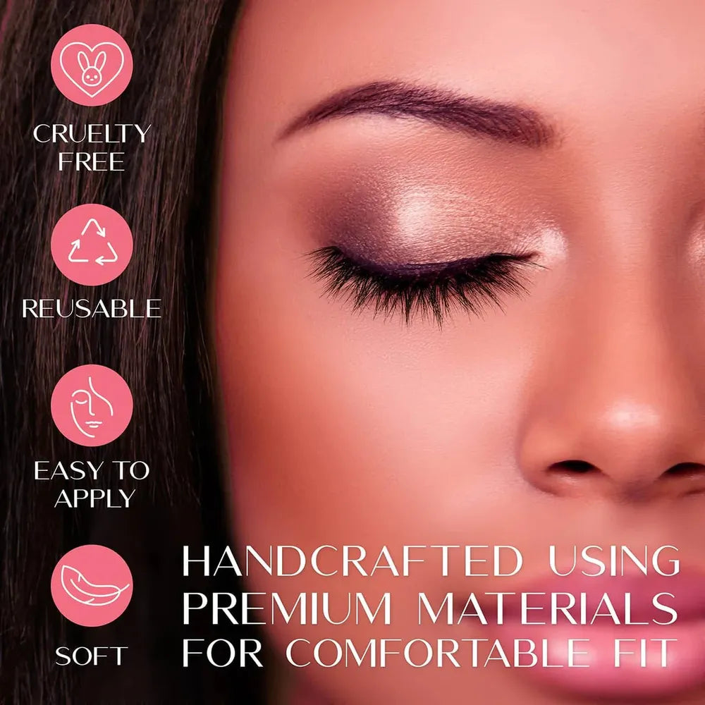 Ebin New York Cattitude 5D AM Lashes โ Styles 001โ006 | Soft Faux Mink, Wispy to Flare Styles | Lightweight & Reusable | Natural Everyday Glam - Beauty Exchange Beauty Supply